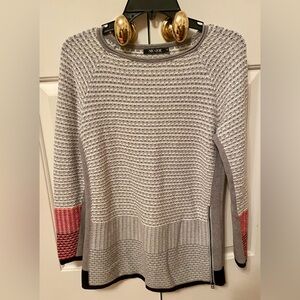 NIC + ZOE Side Zip Cotton Sweater, Size XS